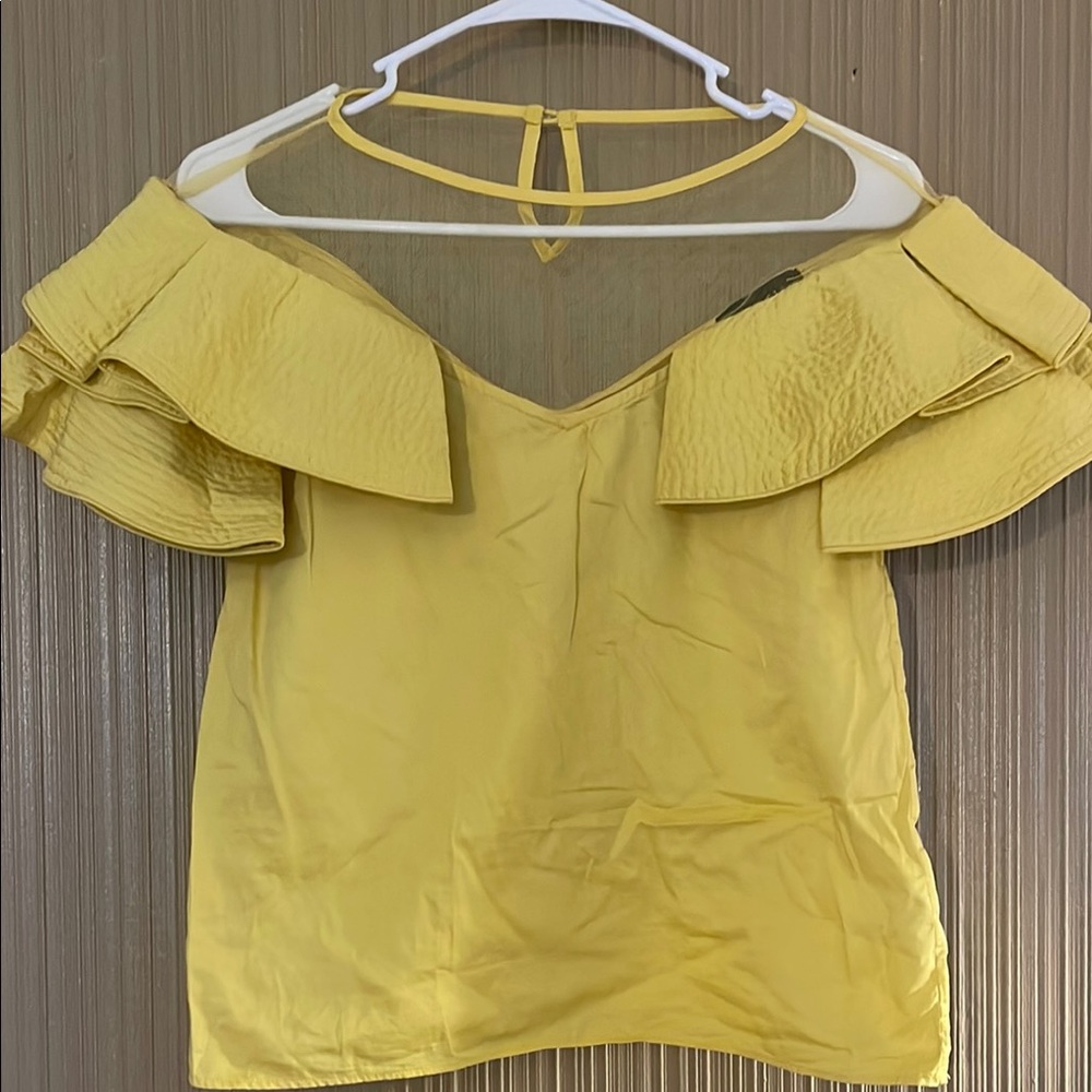 Gracia Yellow Ruffled Off-Shoulder Blouse